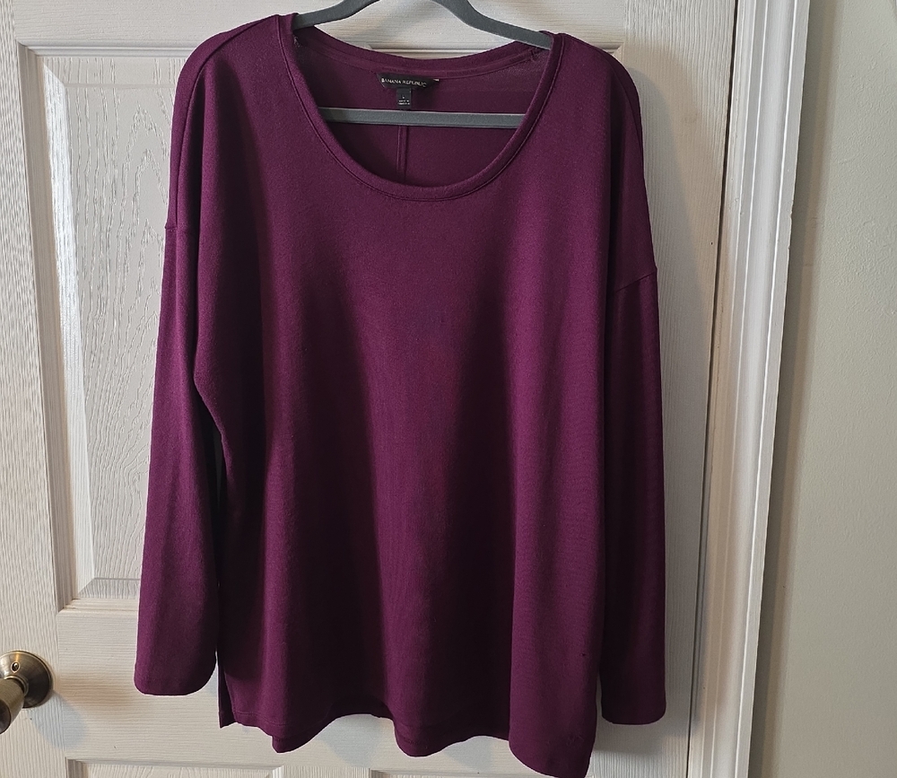 Banana Republic Deep Purple Long Sleeve Tee